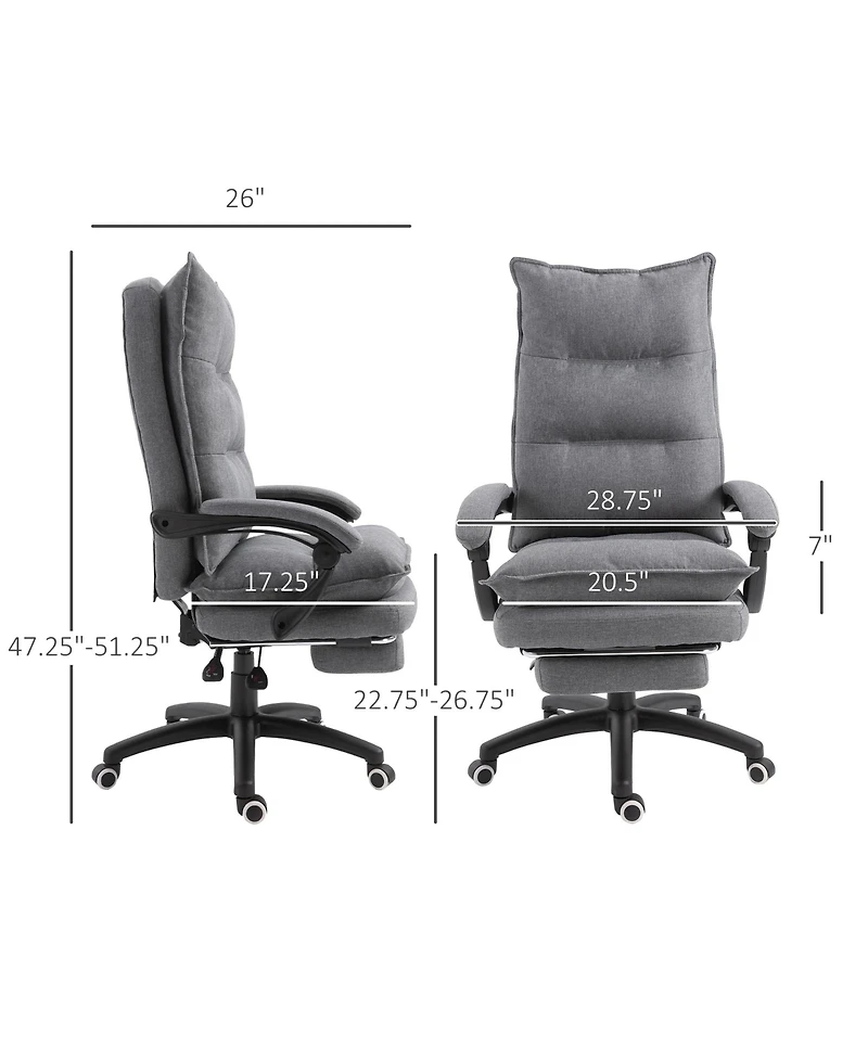 Boyel Living 360degree(s) Swivel Executive Home Office Chair with Adjustable Height and Retractable Footrest