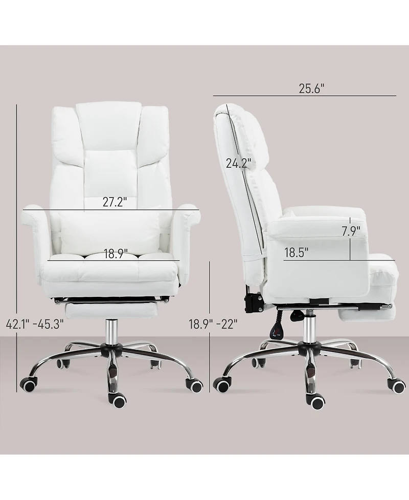 Boyel Living Executive Office Chair Pu Leather Ergonomic Desk Reclining Footrest Lumbar Support