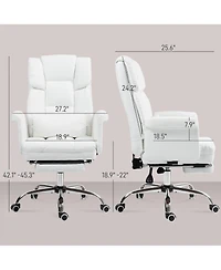 Boyel Living Executive Office Chair Pu Leather Ergonomic Desk Reclining Footrest Lumbar Support