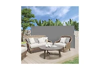 Aecojoy Retractable Side Awning, Double Side Awning, Waterproof Folding Outdoor Privacy