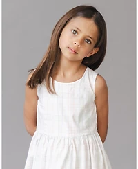Hope & Henry Little and Big Girls' Organic Stretch Poplin Button Back Party Dress