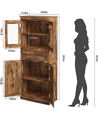 gaomon Tall Bathroom Cabinet, Storage Cabinet with Door and Drawer, Adjustable Shelf, Freestanding for Laundry Room, Kitchen