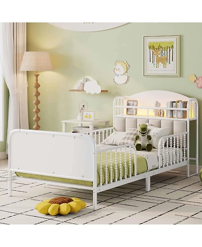 Rainsken Twin Metal Platform Bed Frame with Light