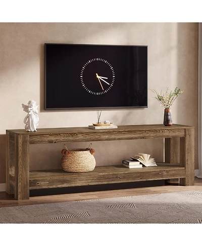 Tribesigns 70.9-Inch Solid Wood Tv Stand, Farmhouse Tv Console for 65/70/80/85-Inch TVs, Entertainment Center