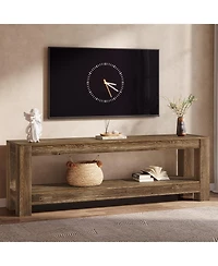 Tribesigns 70.9-Inch Solid Wood Tv Stand, Farmhouse Tv Console for 65/70/80/85-Inch TVs, Entertainment Center