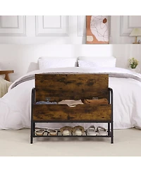 gaomon Storage Bench with Lift Top, Entryway Shoe Organizer Bench with Rack for Apartment and Hallway