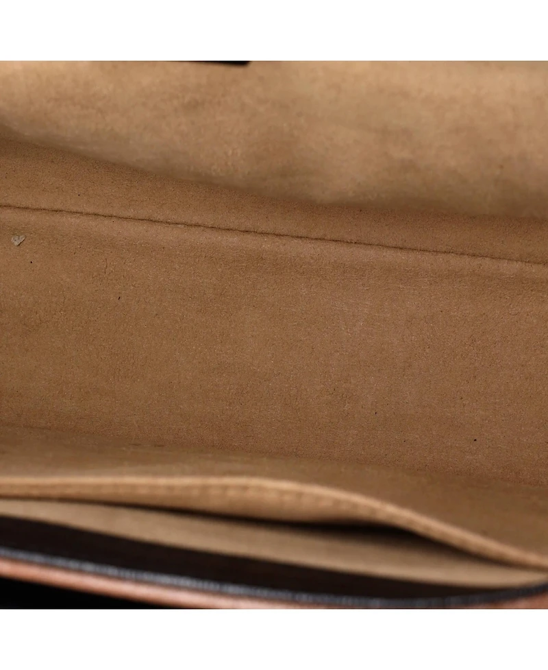 Pre-Owned Gucci Small Padlock Front Pocket Flap Shoulder Bag Gg Coated Canvas and Leather