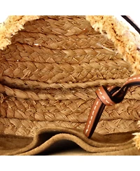 Pre-Owned Loewe Mini Gate Leather Shoulder Leather with Raffia