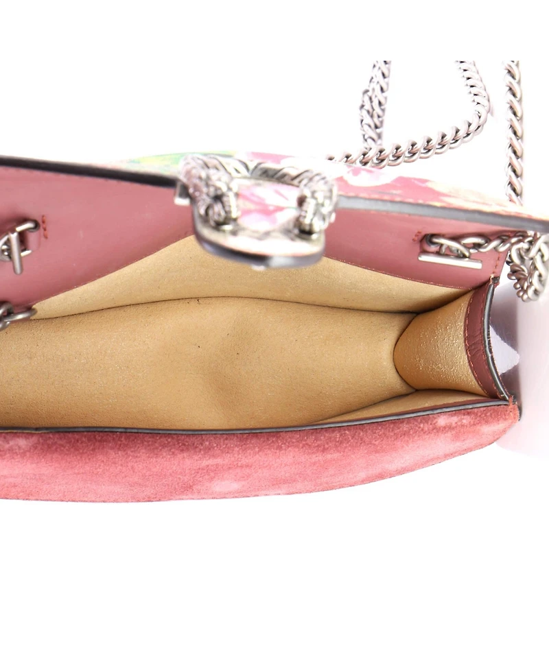 Pre-Owned Gucci Super Mini Dionysus Bag Blooms Print Gg Coated Canvas