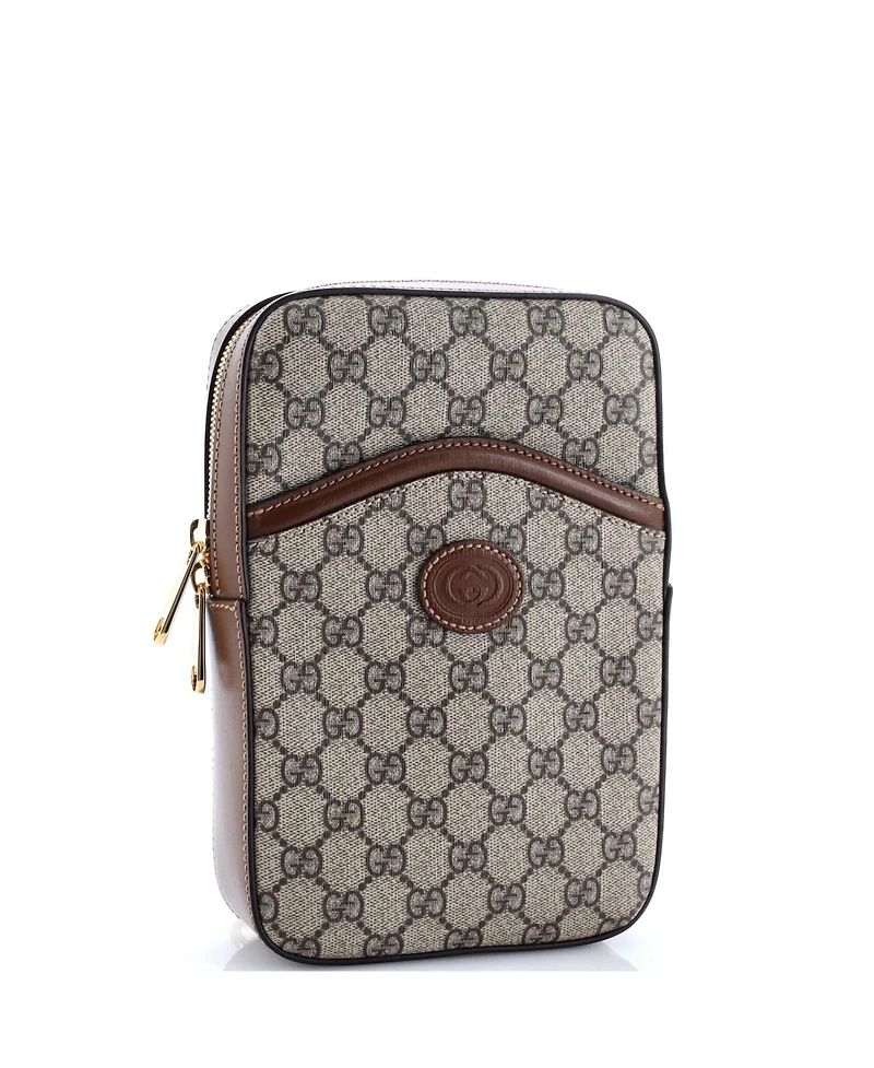 Pre-Owned Gucci Small Interlocking G Patch Sling Bag Gg Coated Canvas