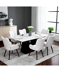 gaomon Modern Upholstered Chairs for Dining Table,Mid Century Faux Leathern Kitchen Chairs with Metal Legs,Farmhouse High Back Dinning Chair