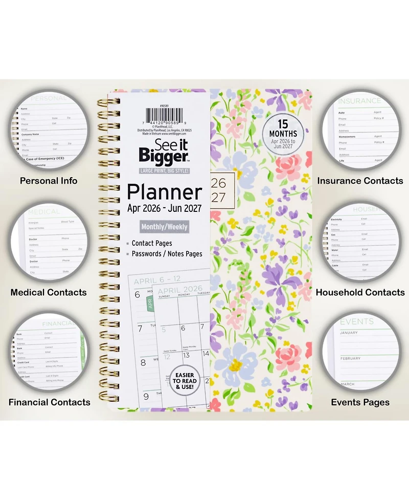 See It Bigger 15 Monthly Weekly Planner
