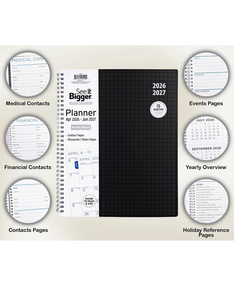 See It Bigger Large 15 Monthly Weekly Planner