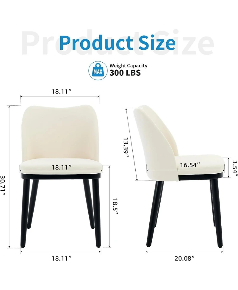 gaomon Velvet Dining Chairs Set of 6, Upholstered Side Chairs with Padded Seat & Wood Legs