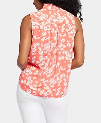 Nydj Women's Sleeveless Ruffle Neck Top