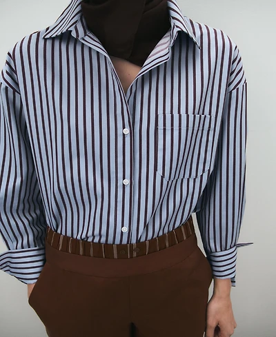 Mango Women's Striped Cotton Shirt