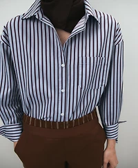 Mango Women's Striped Cotton Shirt