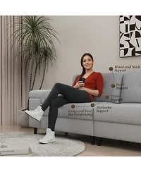 gaomon 85 Inch Modern 3 Seater Sofa for Living Room, Deep Seat Chenille Couch with Adjustable Wide Armrest & Plush Backrest