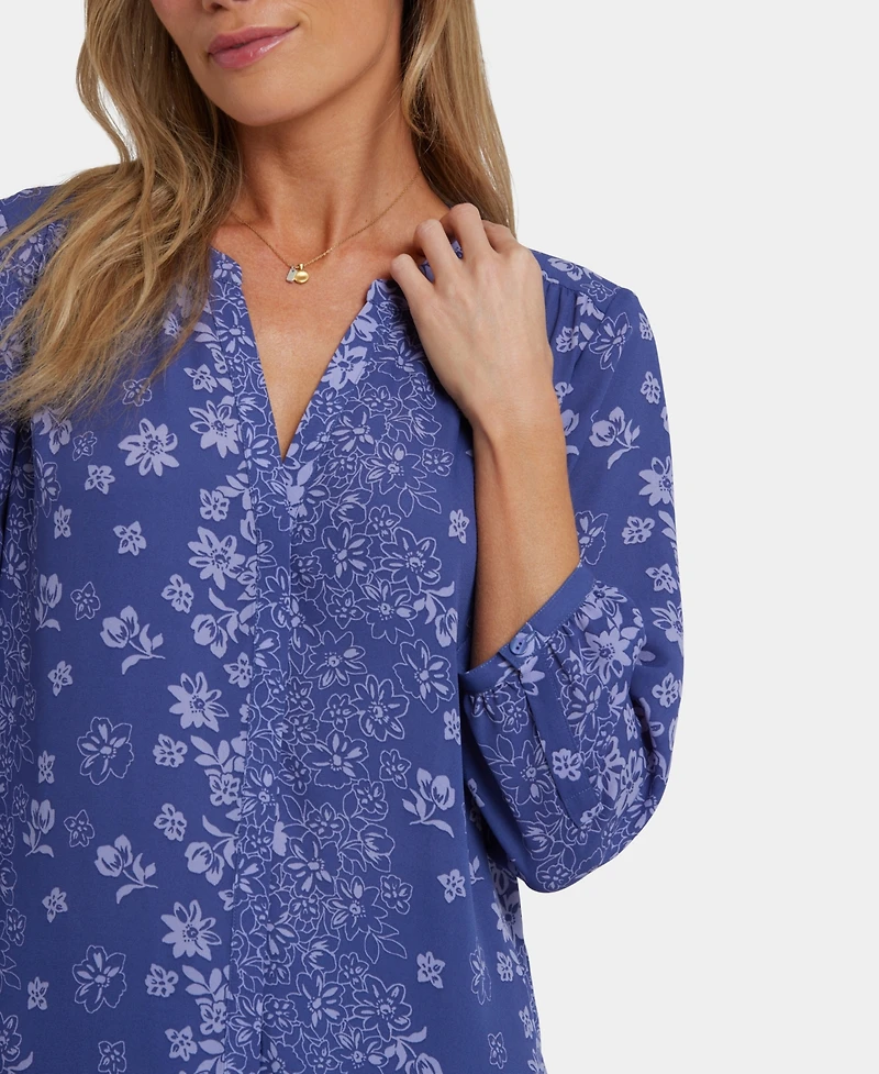 Nydj Women's Pintuck Spit Neck Top