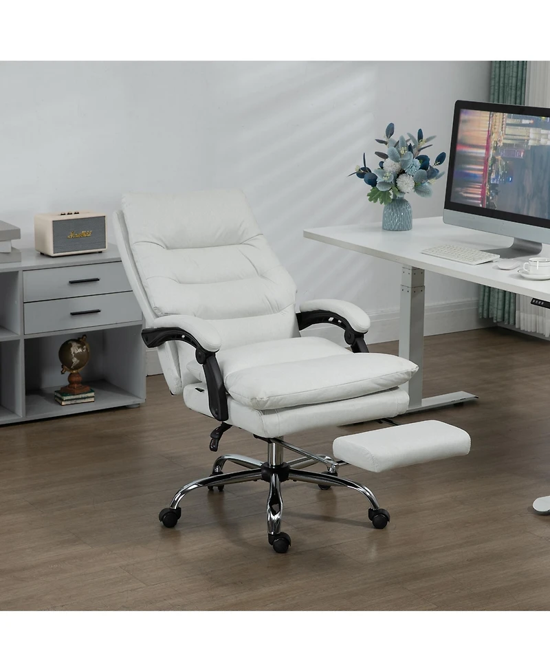 Boyel Living Microfiber Executive Massage Office Chair with Heated Recline and Footrest