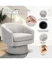 gaomon 360degree(s)Swivel Accent Chair with Arms,Round Chenille Fabric and Soft Cushion Chair for Living Room Bedroom Reading