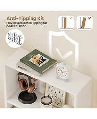 Slickblue 42 Inch 3 Tier Book Shelf with Anti Tip Kit Storage Organizer