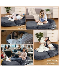 gaomon Human Giant Dog Bed for People Adult, Foldable Lazy Sofa Bed for Men Women and Pets
