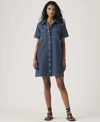 Levi's Women's Louisa Short-Sleeve Collared Cotton Denim Dress