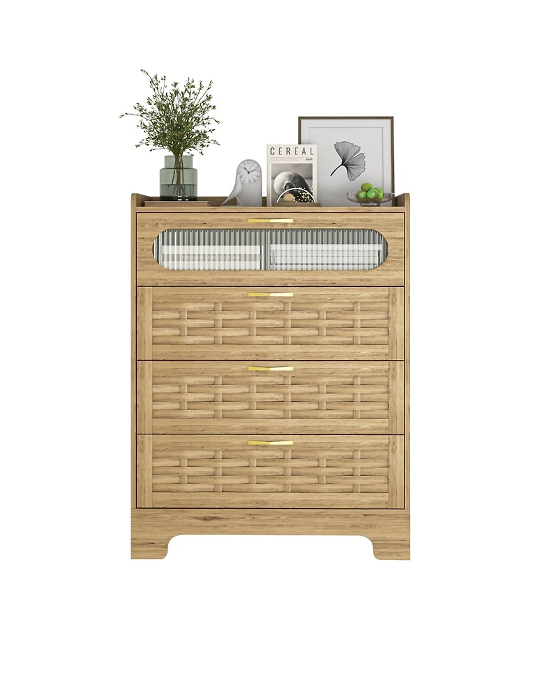 Rainsken Wood 4 Drawer Dresser