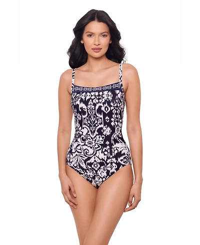 Miraclesuit Women's Printed Square Neck Underwire One-Piece Swimsuit