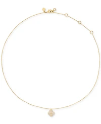 kate spade new york Gold Plated Flower Pave Mini Pendant Necklace