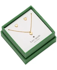 kate spade new york Gold Plated Mini Heart Pendant and Earrings Set