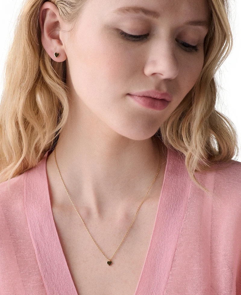 kate spade new york Gold Plated Mini Heart Pendant and Earrings Set