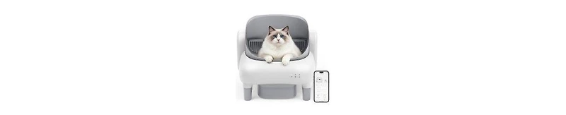 Cumrige Self Cleaning Litter Box,95L Automatic Cat Litter Box Self Cleaning for Multiple Cats, with Safety Protection,App Control