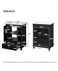 Sillysis 24 Inch Bathroom Vanity with Ceramic Sink, Soft-Close Doors, Adjustable Shelf and Drawer Organizer for Small Spaces