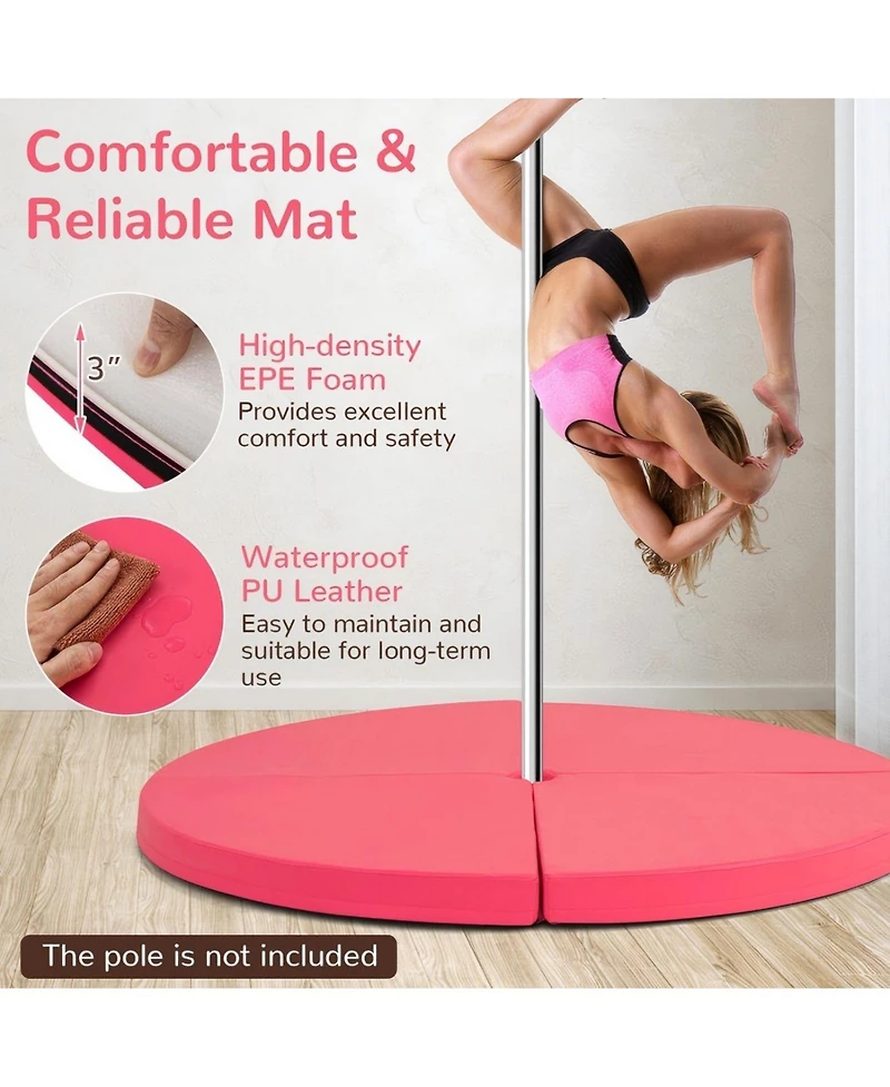 Hongge Pole Dance Crash Mat Round Portable Yoga Mat with Epe Foam