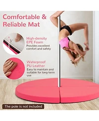 Hongge Pole Dance Crash Mat Round Portable Yoga Mat with Epe Foam