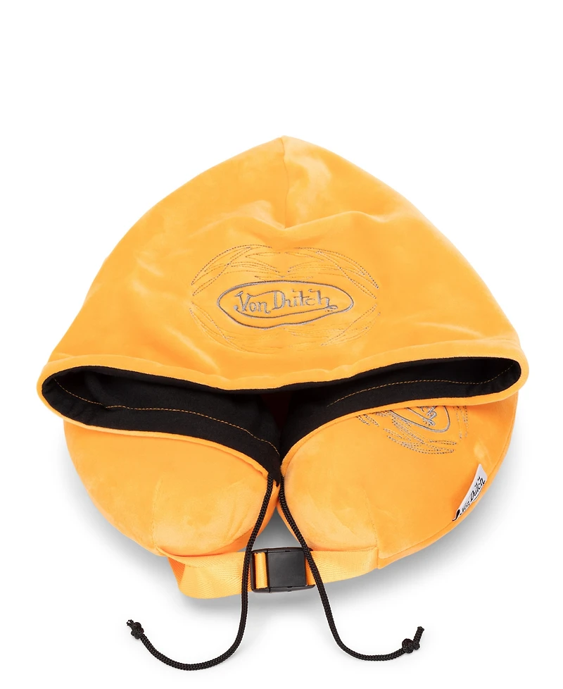 Von Dutch Pinstripe Hooded Memory Foam 11" Travel Neck Pillow