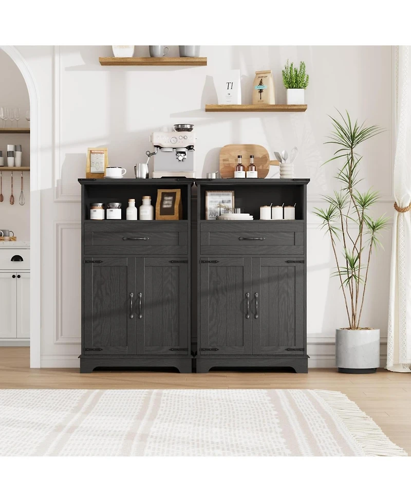 gaomon Bathroom Storage Cabinet,Farmhouse Cabinet for Kitchen, Living Room, Entryway, Set of 2