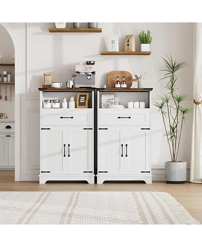 gaomon Bathroom Storage Cabinet,Farmhouse Bathroom Cabinet for Kitchen, Living Room, Entryway, Set of 2