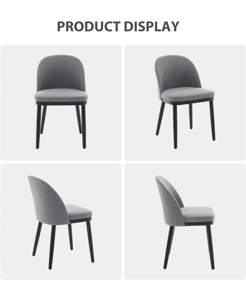 gaomon Upholstered Dining Chairs Set of 6, Fabric Chairs with Thick Cushion and Curved Back
