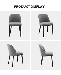 gaomon Upholstered Dining Chairs Set of 6, Fabric Chairs with Thick Cushion and Curved Back