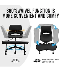 gaomon Ergonomic Cross-Legged Office Chair with High Lumbar Support, Adjustable Height Kneeling Chair