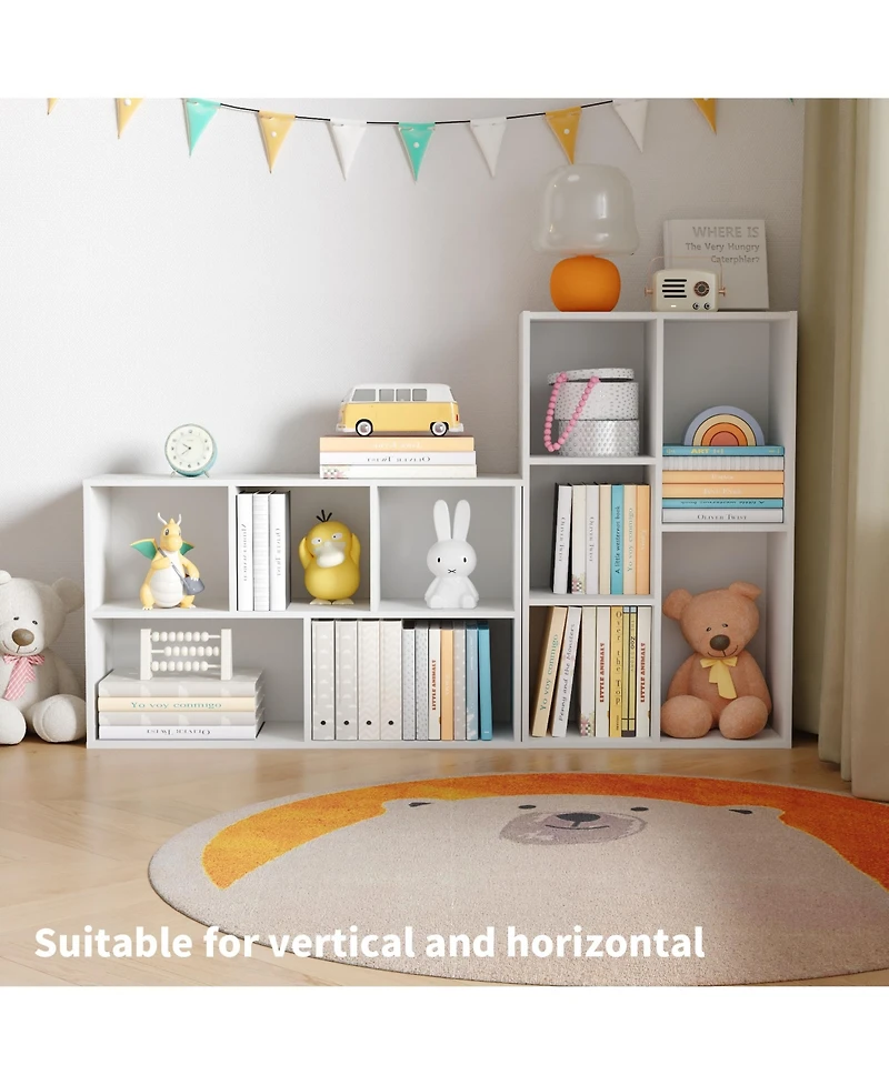 Homlux 5 Cube Storage Bookshelf Kids Toy Organizer Horizontal Vertical