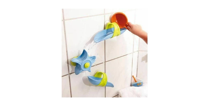 Haba Stem Bath Toys for Kids Ages 3-6 with Suction Cup Tracks, Paddle Wheel, Ladle and Ball, Water Toys to Inspire Creativity and Problem-Solving