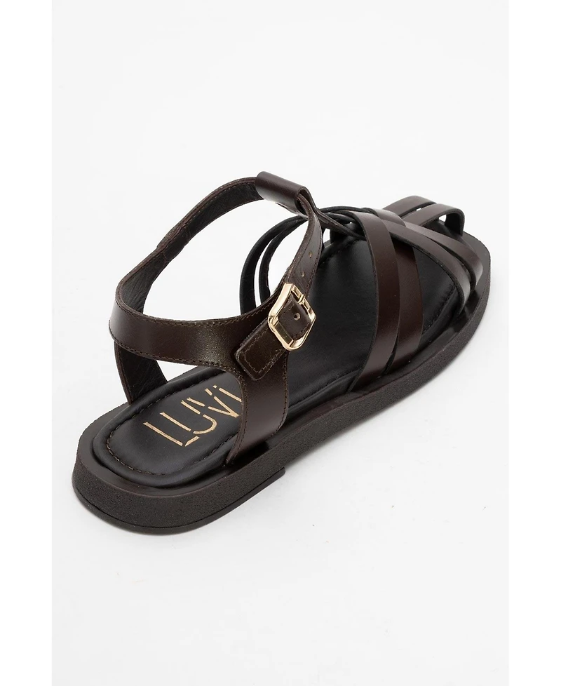 Forever and Always Shoes Women's Andres Leather Sandal