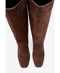 Forever & Always Shoes Women's Taly Leather Block Heel Knee High Boot