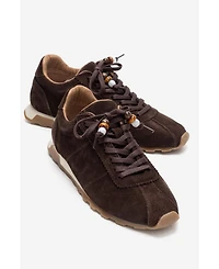 Forever & Always Shoes Women's Brea Leather Embellished Sneaker