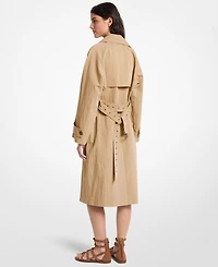 Michael Kors Women's Collared Neck Oversize Belted Trench Coat