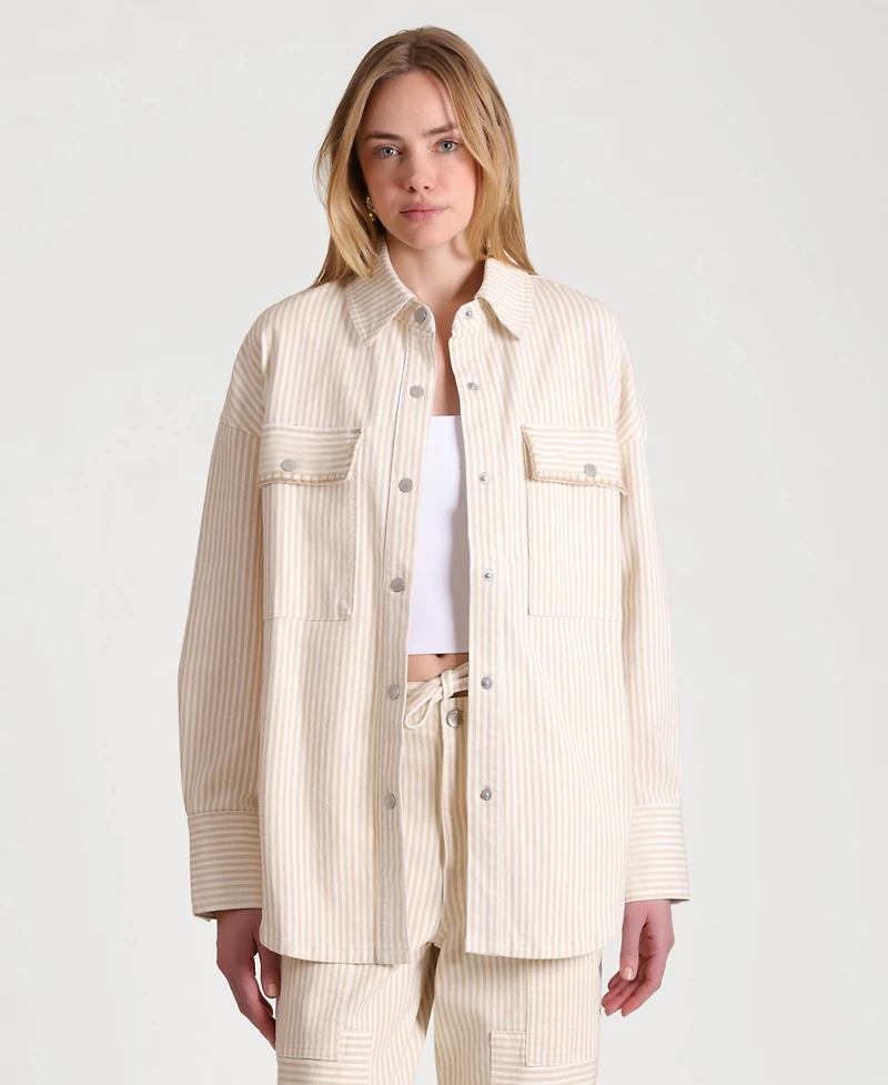 Avec Les Filles Women's Collared Oversized Shirt